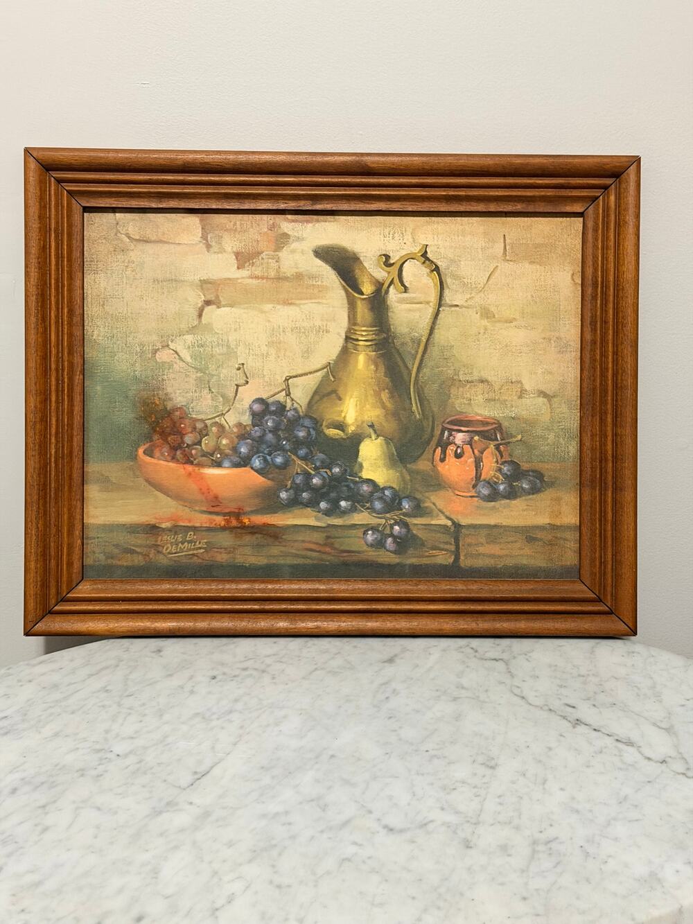 Vintage Framed Still Life Print by Tevie B. Demills 19" x 14"